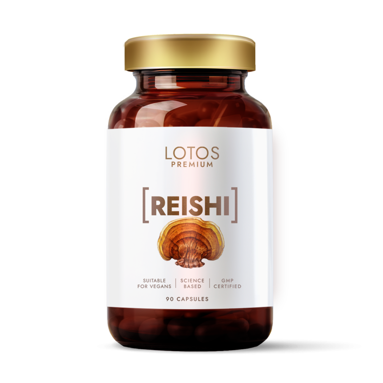 Reishi grybas, maisto papildai, tikrinių blizgučių ekstraktas